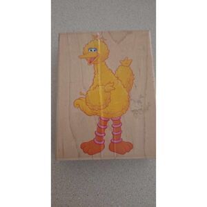 Stampabilities Seasame Street Big Bird Waves hello Rubber stamp 5 x 4 Unused